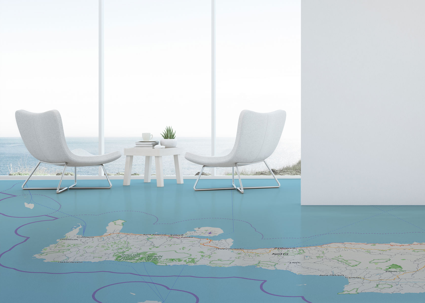 Landkartenmotiv auf Teppich, home, carpetino cityprint, Teppich, Vinyl